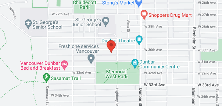 map of 3826 W 30TH AVENUE